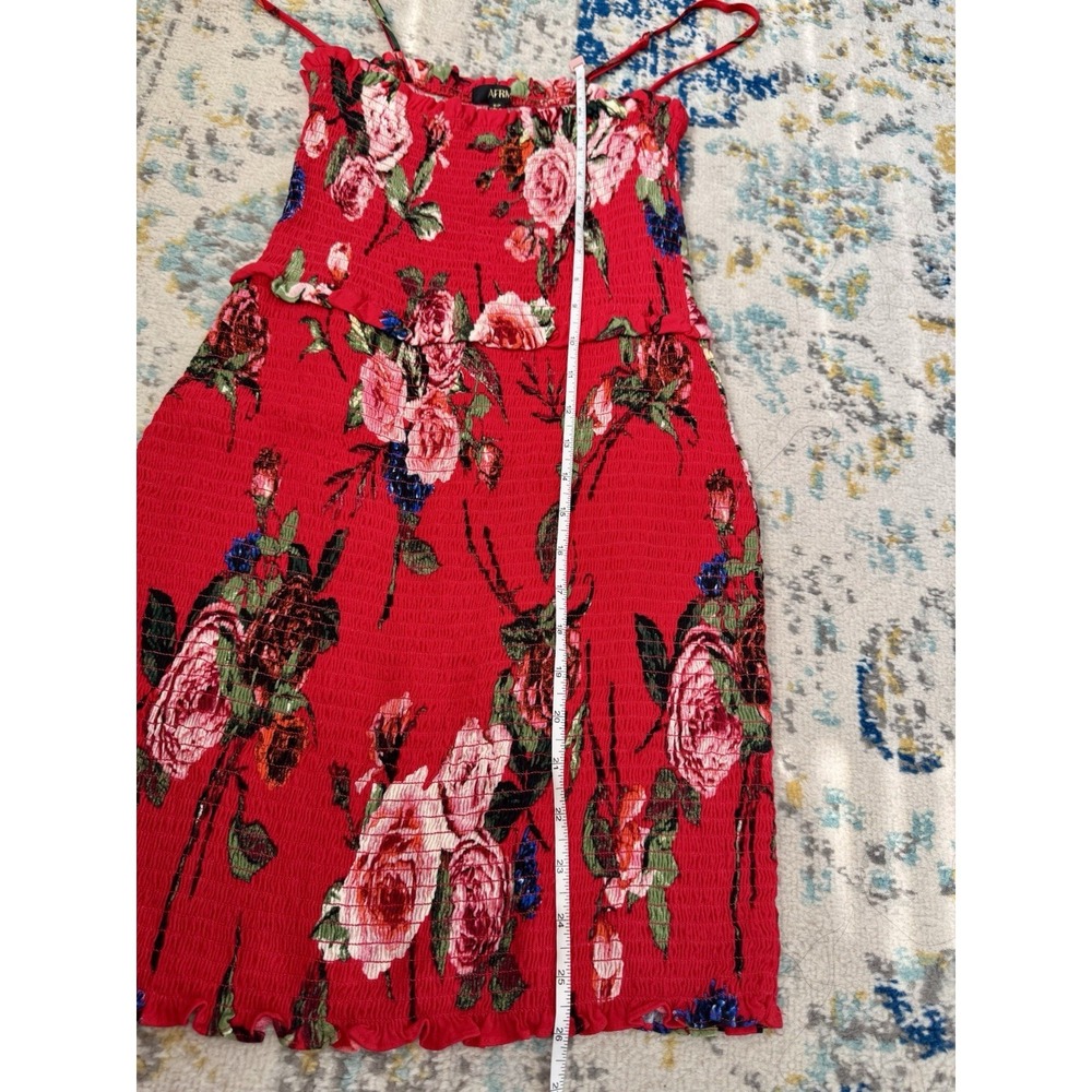 AFRM Floral Mini Dress Sz S Smocked Spring Roses Garden Fairy Floral Havana - Picture 5 of 7